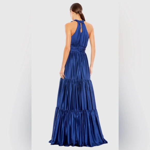 Mac Duggal Ruffle Halter Dress Saphire size 4 NWT - Picture 5 of 9